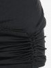 Ensemble de T-shirt 2 en 1 et Legging Corsaire à Imprimé 3D Jean de Grande Taille à Lacets - Noir 
