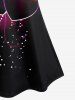 Plus Size Heart Printed Ombre Tank Top -  