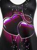 Plus Size Heart Printed Ombre Tank Top -  