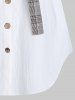 Shirt Plaid Print Insert Belted Turn Down Collar A Line Midi Button-up Casual Dress -  