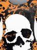 T-shirt Gothique à Imprimé Crâne de Grande Taille - Orange L | États-Unis 12