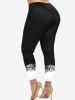 Plus Size High Waist Printed Skinny Leggings -  