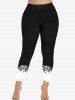 Plus Size High Waist Printed Skinny Leggings -  