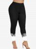 Plus Size High Waist Printed Skinny Leggings -  