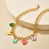 Chunky Chain Colorful Butterfly Choker Necklace -  