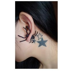 Halloween Gothic Exaggerate Spider Earrings - BLACK