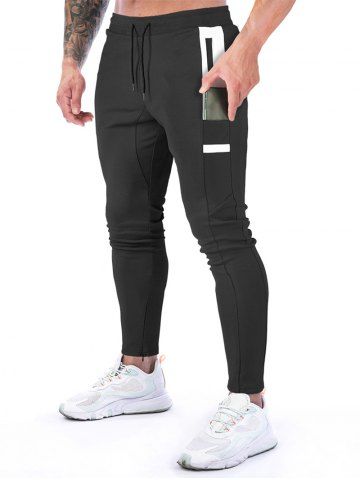 Sports Patchwork Pockets Drawstring Long Casual Sweatpants
