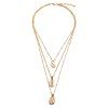 Collier Triple Couche Pendant Coquille Superposé Style Bohémien - d'or 