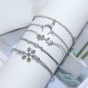5Pcs Braided Moon Star Snowflake Bracelet -  