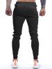 Contrast Colorblock Drawstring Zipper Pockets Beam Feet Long Casual Sports Sweatpants -  