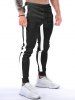 Contrast Colorblock Drawstring Zipper Pockets Beam Feet Long Casual Sports Sweatpants -  