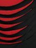 Plus Size Butterfly Sleeve Ripped Cinched 2 in 1 Tee -  