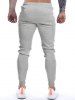 Contrast Colorblock Drawstring Zipper Pockets Beam Feet Long Casual Sports Sweatpants -  