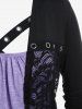 T-shirt Asymétrique Panneau en Dentelle Grande Taille Faux Deux Pièces - Violet clair 4x | US 26-28