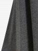 T-shirt Plissé de Grande Taille à Col V - Gris L | US 12