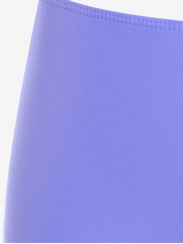 Plus Size Solid Basic Boyshorts Swimsuit