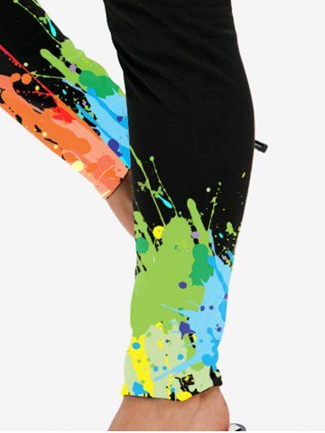 Plus Size Paint Splatter Skinny Leggings