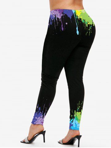 Plus Size Paint Splatter Skinny Leggings