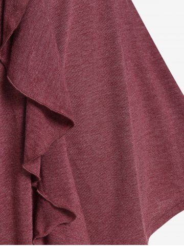 Plus Size Flounce Lace Trim Colorblock Twofer Tee