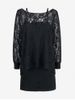 Plus Size Sheer Lace Top and Cami Bodycon Dress Set -  