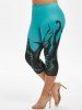 Octopus Print Tee and Octopus Print Cropped Leggings Plus Size Matching Set -  