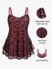 Débardeur Gothique Superposé Crâne en Dentelle de Grande Taille - Rouge L | États-Unis 12