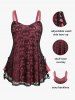 Plus Size Skull Lace Overlay Gothic Tank Top -  