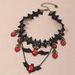 Halloween Bat Lace Pendant Necklace Choker -  