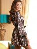 Plus Size Floral Print Belted Pajama Wrap Robe With T-back -  