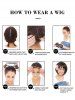 Perruque Synthétique Lisse Coupe Au Carré avec Frange - Noir Ensemble de 1 Pièce 12 pouces