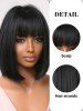 Perruque Synthétique Lisse Coupe Au Carré avec Frange - Noir Ensemble de 1 Pièce 12 pouces