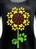 Plus Size Sunflower Paw Print Tee -  
