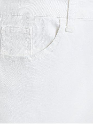 Plus Size & Curve Ripped Raw Hem Tapered Cropped Jeans