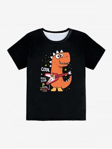 Camiseta Unisex Dinosaurio Estampado Gráfica - BLACK - 4XL