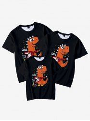 T-shirt Graphique à Imprimé Dinosaure Dessin Animé pour Enfants - Noir 170