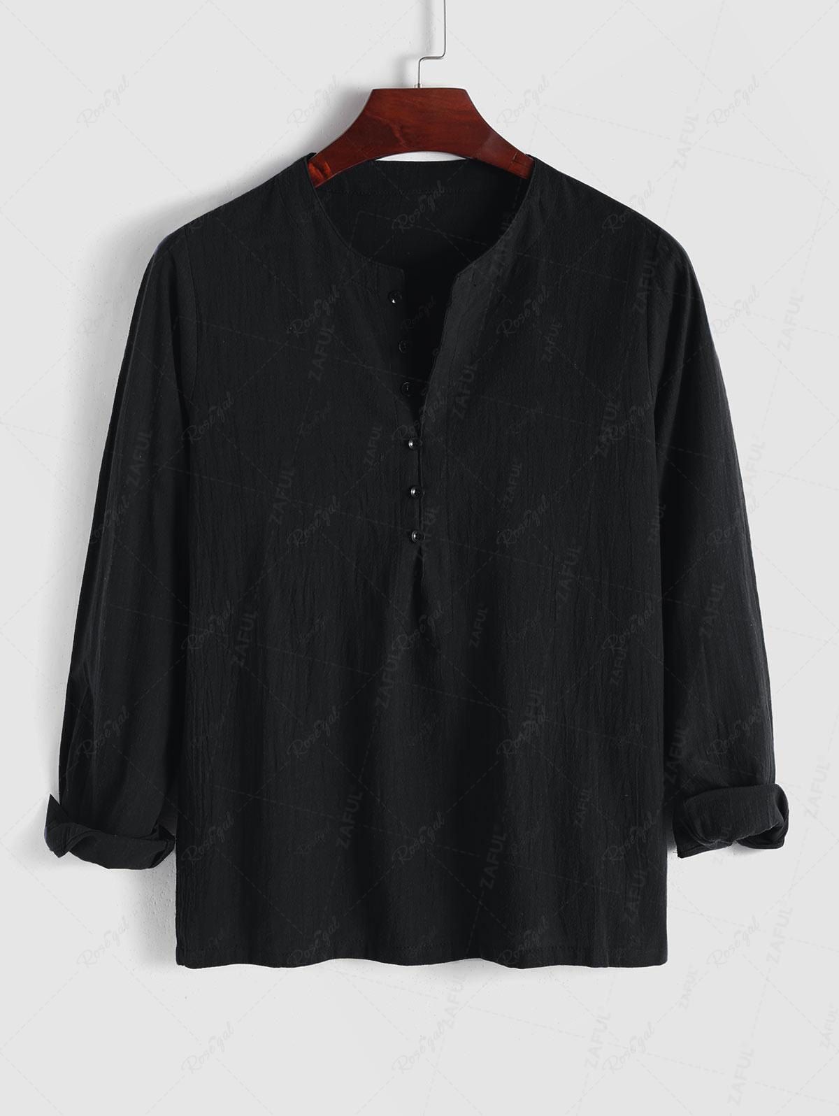 Shop Button Loop Solid Henley Pullover Shirt  