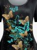 Plus Size Butterfly Print Tee -  
