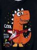 T-shirt Graphique à Imprimé Dinosaure Dessin Animé pour Enfants - Noir 170