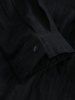 Button Loop Solid Henley Pullover Shirt -  