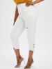 Plus Size & Curve Ripped Raw Hem Tapered Cropped Jeans -  