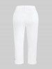Plus Size & Curve Ripped Raw Hem Tapered Cropped Jeans -  