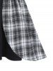 Plaid Print Lace Up Buckle Straps Backless Mini A Line Dress -  