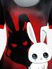Plus Size Rabbits Printed Ombre Short Sleeves Tee -  