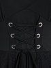 Robe Mi-Longue Haute Basse Vintage Gothique Panneau en Dentelle - Noir S | États-Unis 8