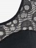 Robe Mi-Longue Haute Basse Vintage Gothique Panneau en Dentelle - Noir M | US 10
