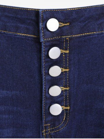 Plus Size Button Fly Flare Jeans