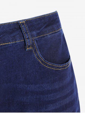Plus Size Button Fly Flare Jeans
