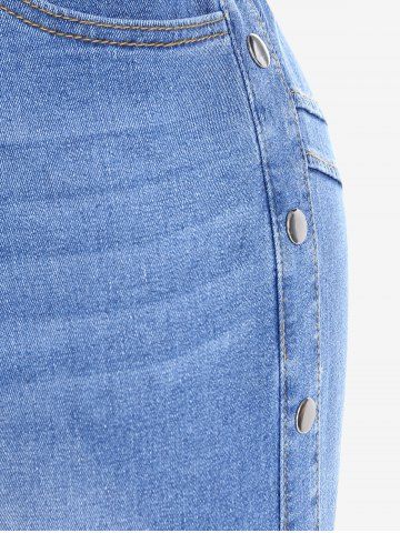Plus Size Light Wash Studded Skinny Jeans