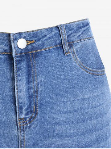 Plus Size Light Wash Studded Skinny Jeans