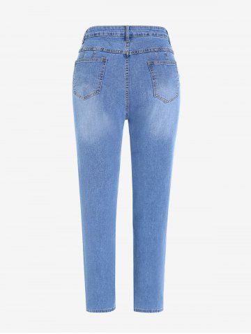 Plus Size Light Wash Studded Skinny Jeans